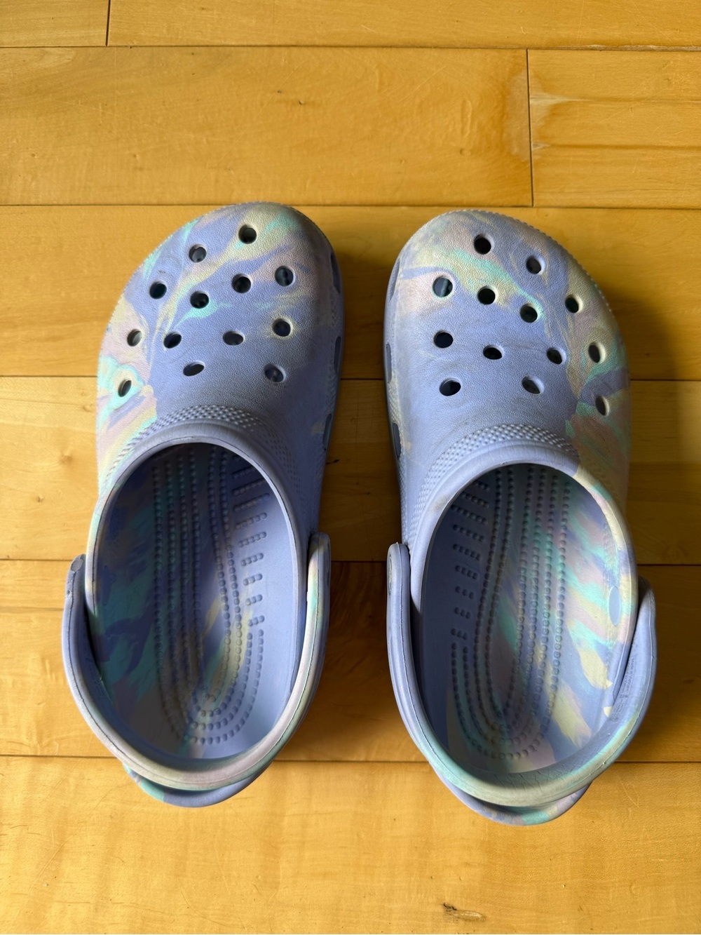Kids Lavender Marble Crocs